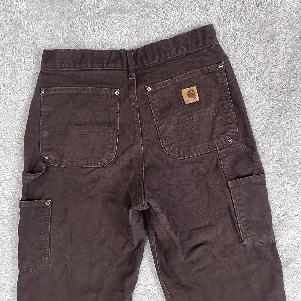 Carhartt Pants Mens 31 x 32 Brown Duck Dungaree Double Knee Workwear B136 DKB - Picture 9 of 10